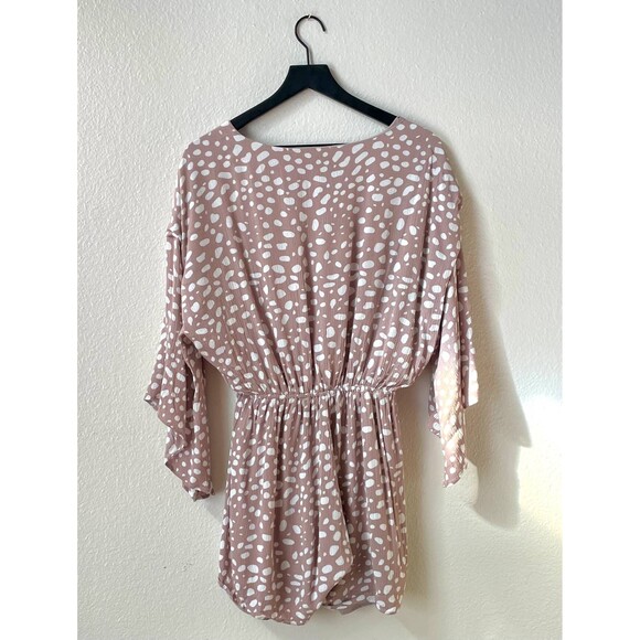 Pink Lily Polka Dot Romper in Mauve & White Size Small - Picture 2 of 11